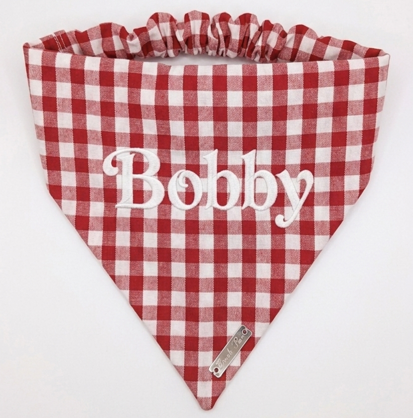 Red Gingham Bandana Personalised