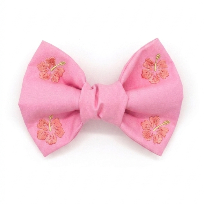 Pink Hibiscus Bow Tie