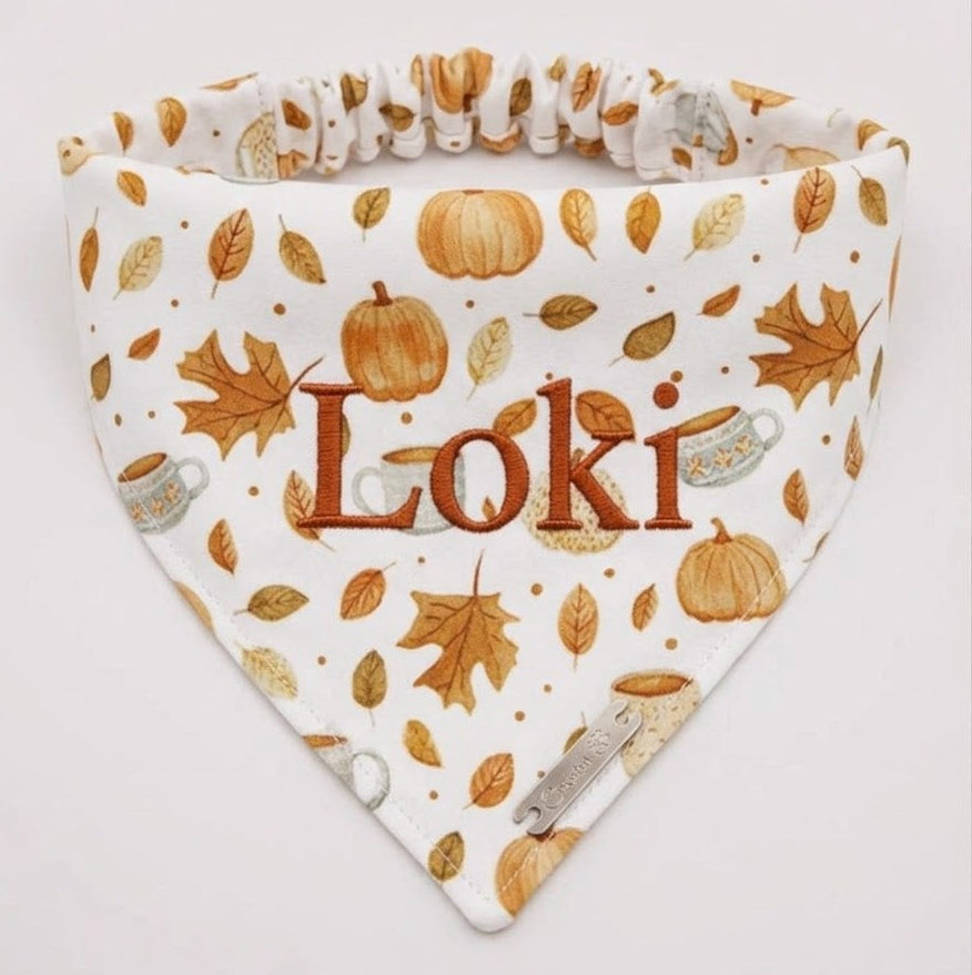 Pumpkin Spice Personalised Dog Bandanna