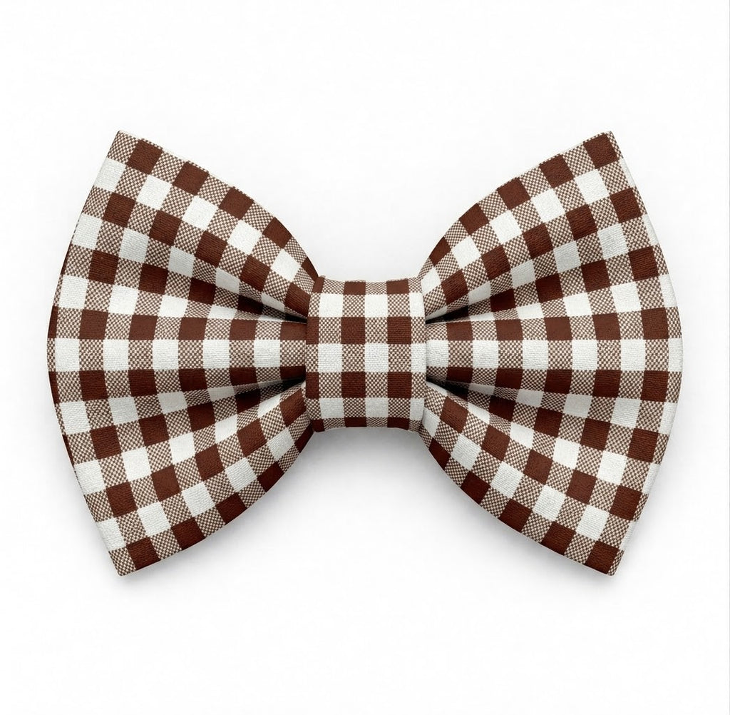Espresso Gingham Bow Tie