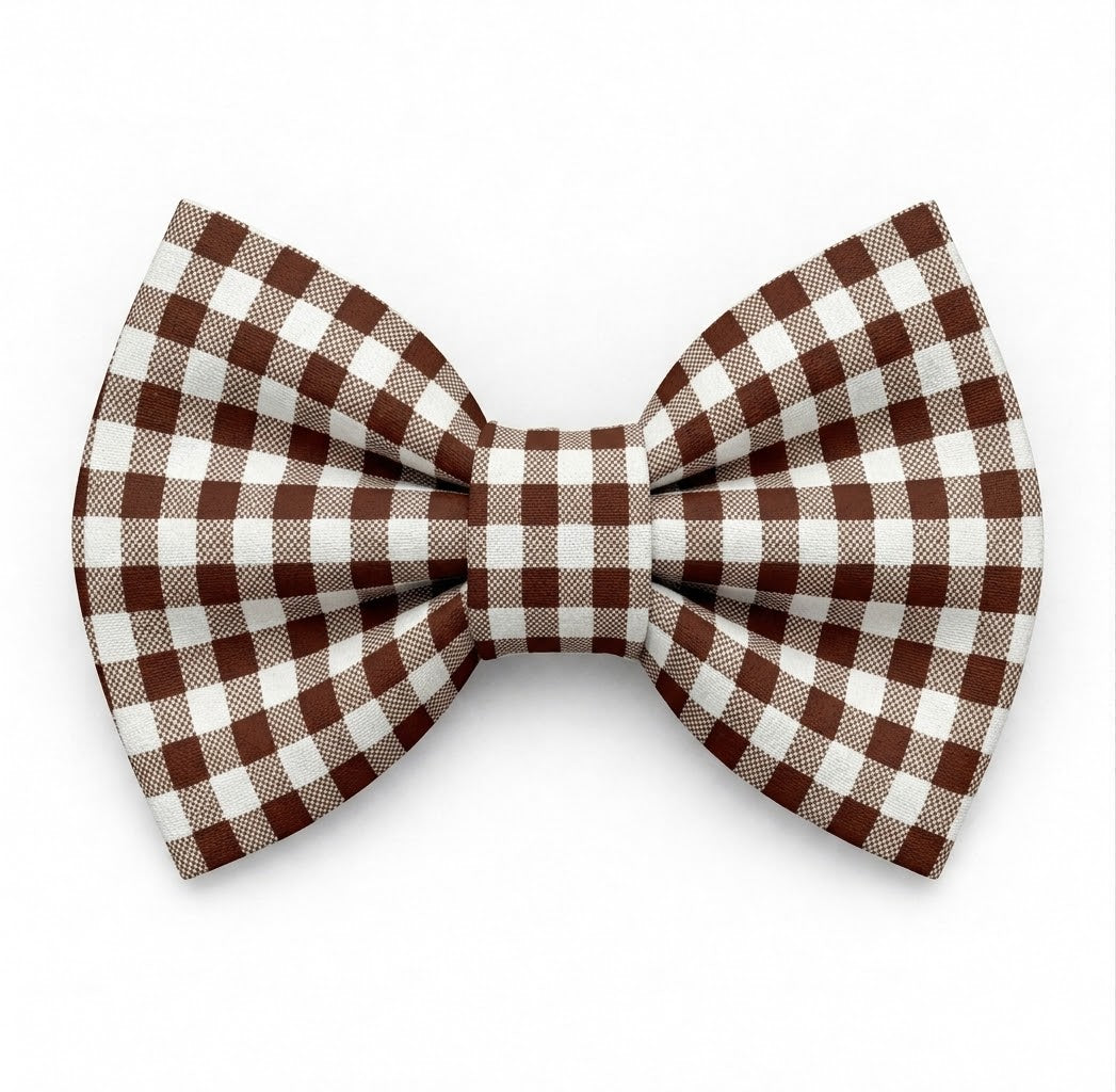 Espresso Gingham Bow Tie