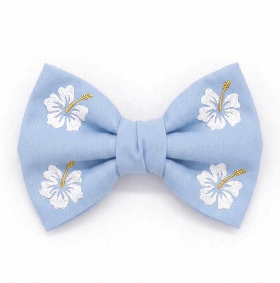 Blue Hibiscus Bow Tie