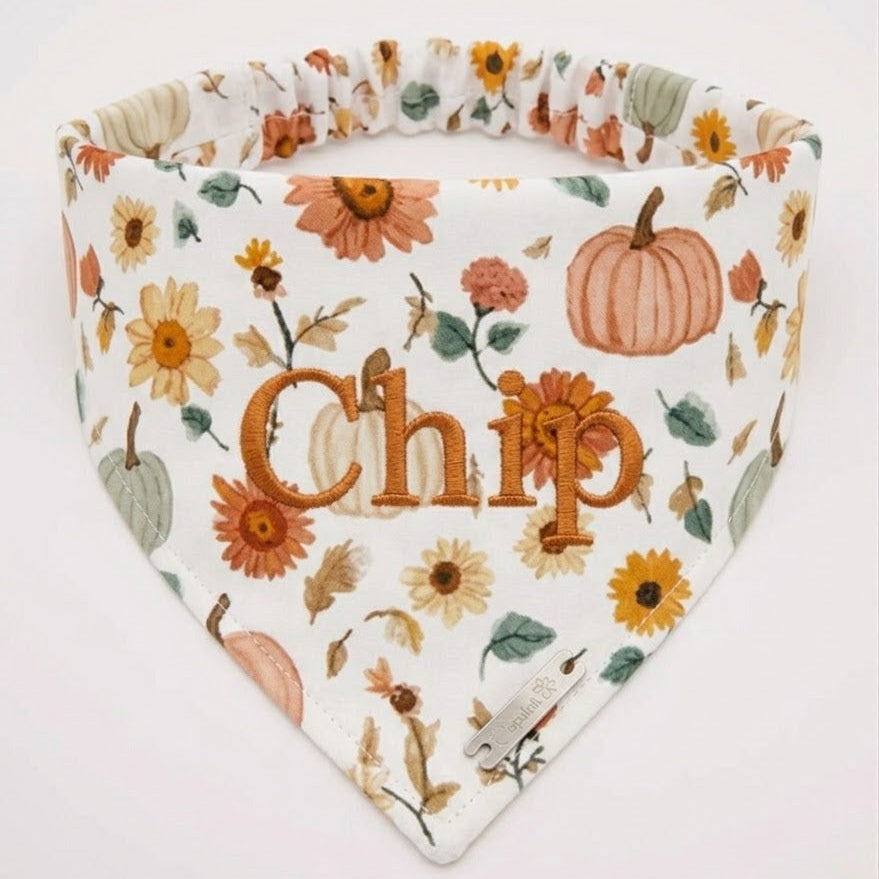 Blossom Pumpkin Personalised Dog Bandana