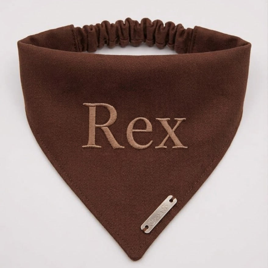 Espresso Personalized Dog Bandana