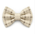 Cream Corduroy Plaid Bow Tie