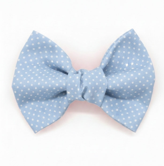 Blue polka dot bow