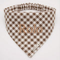 Espresso Gingham Personalized Dog Bandana