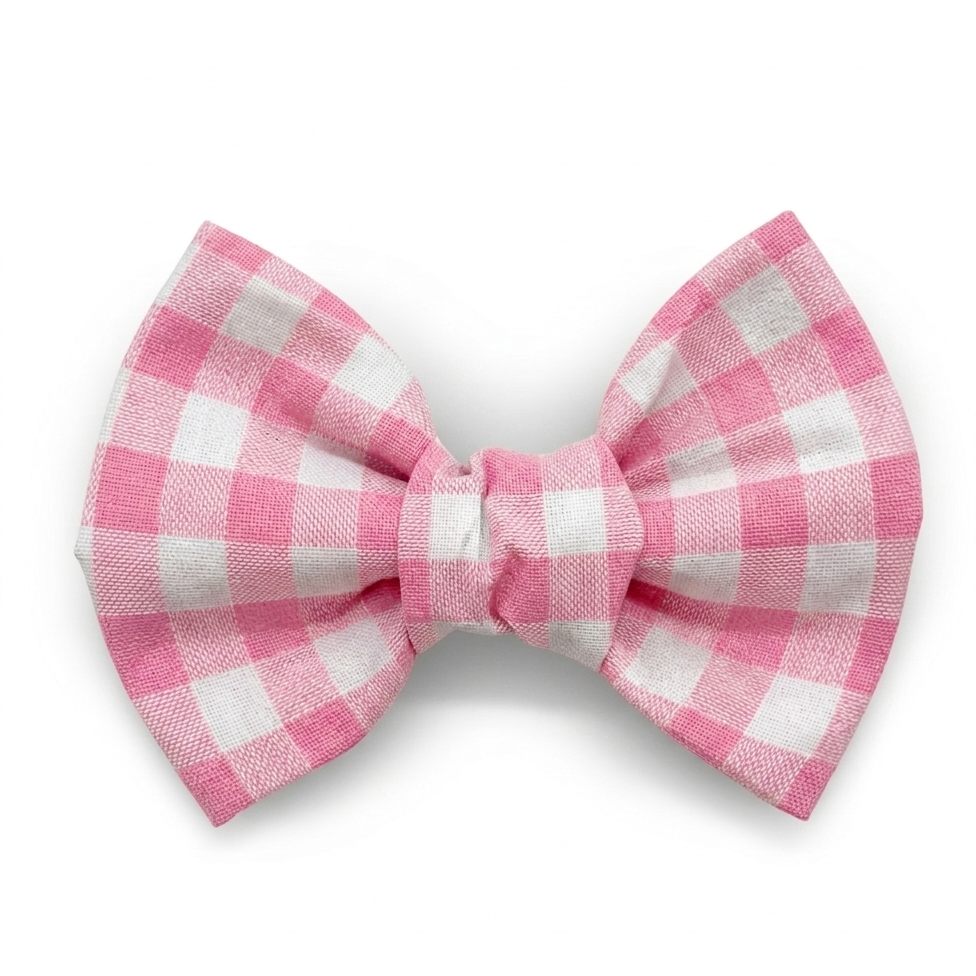 Bright Pink Gingham Bow