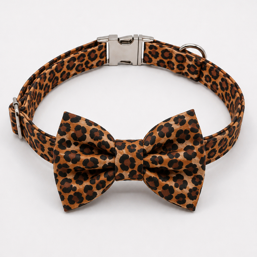 Leopard Print Collar and Bow